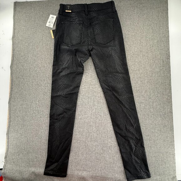 NEW! YMI Collection Skinny Pants Charcoal Snakeskin Print Large Cotton Blend - Picture 12 of 15